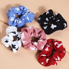 5шт резинка для волос с принтом бабочки для девочек Shein