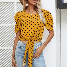 узел В горошёк Бохо Блузы Shein