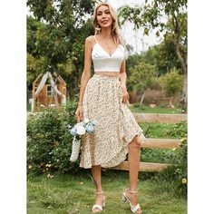 На запах цветочный Бохо Юбки Shein
