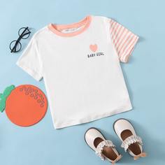 Футболка с оригинальным рисунком для девочек Shein