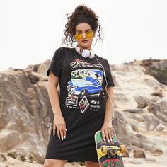 буква Повседневный Платья размер плюс Shein