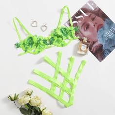 Комплект нижнего белья на косточках с вышивкой Shein