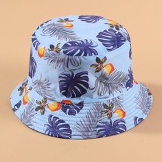 Двусторонняя шляпа с принтом листьев для мальчиков Shein