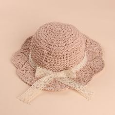 Соломенная шляпа с бантом для девочек Shein
