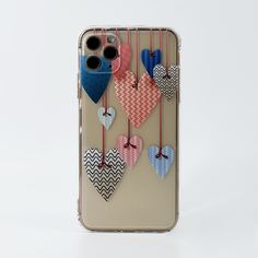 Прозрачный чехол для телефона с узором сердечка Shein