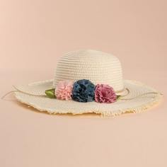 Соломенная шляпа с цветком для девочек Shein