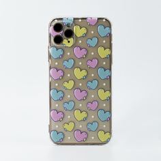 Прозрачный чехол для телефона с узором сердечка Shein