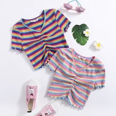 2 пакета футболка со сборкой для девочек Shein