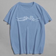 Мужская футболка с короткими рукавами и узором жестов Shein