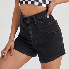 Прямые джинсовые шорты Shein