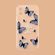 Чехол для телефона с узором бабочки и текстовым узором Shein