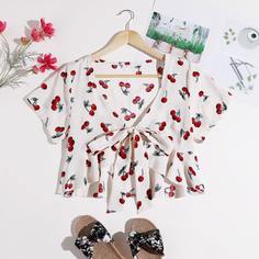 Топ с вишневым принтом Shein