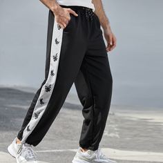 на кулиске Животный Мужские спортивные брюки Shein