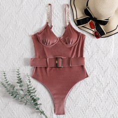 Слитный купальник на косточках Shein