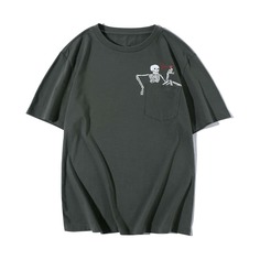 Мужская футболка с короткими рукавами и принтом черепа Shein