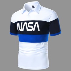 Мужская рубашка-поло с текстовым принтом Shein