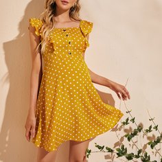 Платье в горошек для беременных Shein