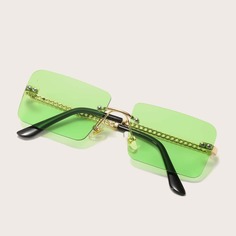 Квадратные солнцезащитные очки без оправы Shein