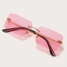 Квадратные солнцезащитные очки без оправы Shein