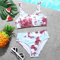тай дай Бохо Купальники для девочек Shein