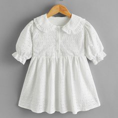 Платье ажурной вышивкой для девочек Shein