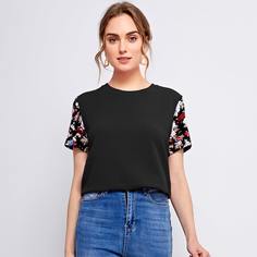 Топ с цветочным принтом Shein