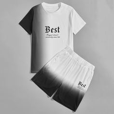 Мужская футболка с оригинальным принтом и шорты Shein