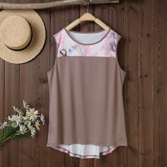 Асимметричный Контрастный цвет Повседневный Размера плюс жилет Shein