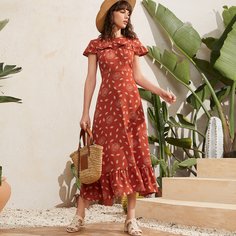 Платье с цветочным принтом Shein