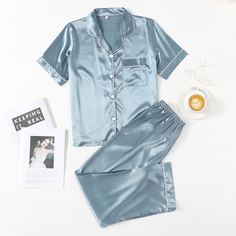 с карманами Минимализм Комплект пижамы Shein