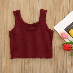 Жилет сбоку из салата с вырезом на воротнике для маленьких девочек Shein