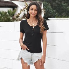 Однотонная футболка Shein