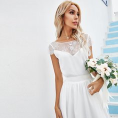 Блузка с кружевной отделкой Shein