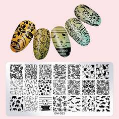 1шт шаблон для дизайна ногтей с цветочным принтом Shein