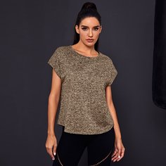 Трикотажная спортивная футболка с оригинальным рукавом Shein