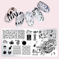 1шт шаблон для дизайна ногтей с мультипликационным принтом Shein