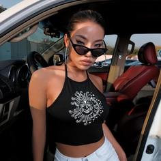 Короткий топ с графическим принтом Shein