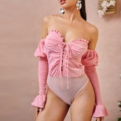 на шнурках Одноцветный Бохо Боди Shein