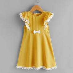 Платье с кружевной отделкой для девочек Shein