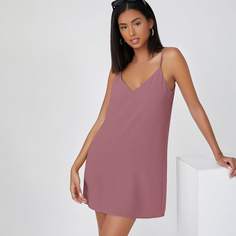 Однотонное платье на бретельках Shein