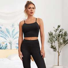 Спортивный бюстгальтер с разрезом Shein
