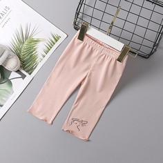 с бантом Мультяшный принт Повседневный Леггинсы для девочек Shein