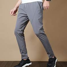 Мужские однотонные брюки с карманом Shein