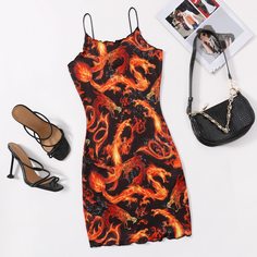 Облегающее платье с оригинальным принтом размера плюс Shein