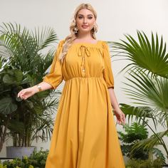 Платье размера плюс с пышным рукавом Shein