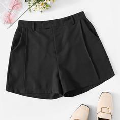 Однотонные шорты с карманом Shein