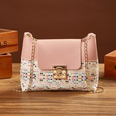 На цепочке графический принт Модный Сумка через плечо Shein