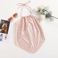 Топ с асимметричным низом и завязкой на шее Shein