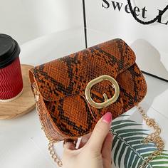 Седельная сумка с цепочкой из змеиной кожи Shein