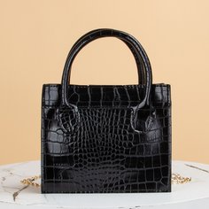 Сумка-сэтчел с цепочкой и тиснением под крокодила Shein